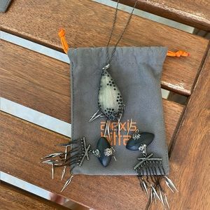 Alexis bittar gem necklace and earring set.